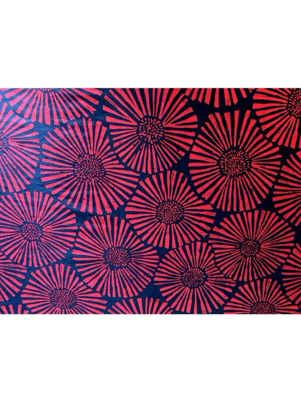 Ikea INLUPP Queen/Full Duvet Cover Sunburst Red & Navy Blue Flowers 100% Cotton